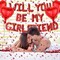 Will You Be My Girlfriend Balloon & 500 Rose Petals – 4 Red Heart Foil Balloons for Proposal & Valentine